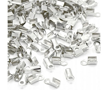 KOŃCÓWKA ZAKOŃCZENIE SZNURKA 6x3mm k.srebrny 50szt