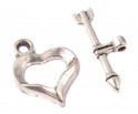 Zapięcie TOGGLE SERCE I STRZAŁ 16x13mm 2 komplety