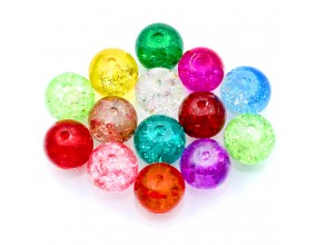 Koraliki szklane Crackle 8mm mix 50 sztuk HURT