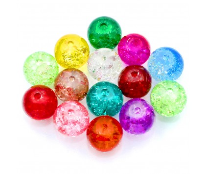 Koraliki szklane Crackle 8mm mix 50 sztuk HURT