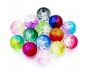 Koraliki Crackle szkło8mm mix dwubarwne 50szt HURT