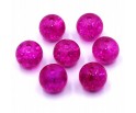 Koraliki szklane Crackle 8mm róż ciemny 14 szt.
