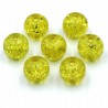 Koraliki szklane Crackle 8mm żółte 14 szt.