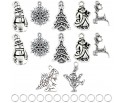 ZAWIESZKI CHARMS DO BRANSOLETEK PREZENT NA ŚWIĘTA MIKOŁAJKI ZESTAW 12+12
