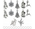 ZAWIESZKI CHARMS DO BRANSOLETEK PREZENT NA ŚWIĘTA MIKOŁAJKI ZESTAW 12+12