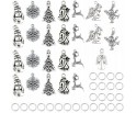 ZAWIESZKI CHARMS DO BRANSOLETEK PREZENT NA ŚWIĘTA MIKOŁAJKI ZESTAW 25+25