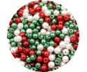 Koraliki PERŁY SZKLANE 4mm Perełki Kuleczki Mix Święta Mikołaj 100szt