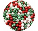 Koraliki PERŁY SZKLANE 4mm Perełki Kuleczki Mix Święta Mikołaj 100szt