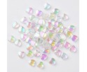 KORALIKI DO RÓŻAŃCA SERCA Z POŁYSKIEM AB RÓŻANIEC WALENTYNKI 8x8mm 50szt