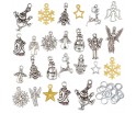 ZAWIESZKI CHARMS ŚWIĄTECZNE + OGNIWA ZESTAW 50 ELEMENTÓW ŚWIĘTA MIKOŁAJKI