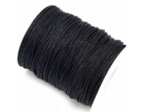 Sznurek Jubilerski Bawełna Bawełniany Woskowany Czarny 1mm 10m