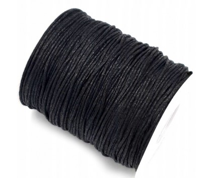 Sznurek Jubilerski Bawełna Bawełniany Woskowany Czarny 1mm 10m