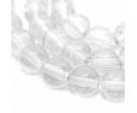 Koraliki Szklane Nici Transparentne 8mm Kulki Białe 50szt