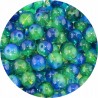 Koraliki Szklane Marmurki Niebiesko Zielone Kulki 8mm 50szt