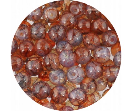 Koraliki Szklane Marmurki Mleczne Brązowe Kulki 8mm 50szt