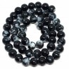 Koraliki Szklane Marmurki Czarne Kulki 8mm 50szt koraliki na różaniec