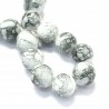 Koraliki Szklane Marmurki Biało-Czarne Kulki 8mm 20szt