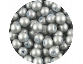 Koraliki Szklane Metaliczne Kulki Srebrne Szare 8mm 50szt