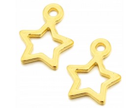 ZAWIESZKA GWIAZDA GWIAZDKA CHARMS METAL ZŁOTA 4szt