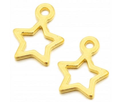 ZAWIESZKA GWIAZDA GWIAZDKA CHARMS METAL ZŁOTA 4szt