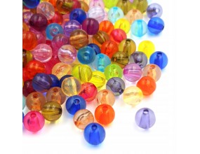 Koraliki Kule Akrylowe Transparentne 8mm Mix 100sz