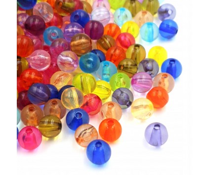 Koraliki Kule Akrylowe Transparentne 8mm Mix 100sz