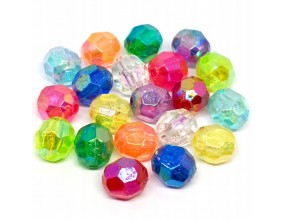Koraliki Szlifowane Opalizujące Akryl 8mm 20sz Mix