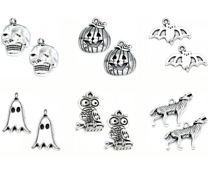 Zawieszki Wisiorki Halloween Zawieszka Charms Mix 12szt 6par