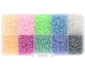 Zestaw Koraliki Drobne Szklane Seeds Pastelowe10 kolorów 8000szt Sutasz
