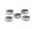 Przekładka Metalowa Koralik LOVE 9x6mm 5szt