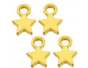 Złote Zawieszki Charms Gwiazdki 12mm 10szt Święta