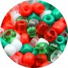 KORALIKI SZKLANE DROBNE SEEDS 2mm ŚWIĄTECZNE MIX ŚWIĘTA MIKOŁAJKI 30g