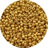 KORALIKI SZKLANE DROBNE SEEDS 2mm ŚWIĄTECZNE METALICZNE ZŁOTE 30g ŚWIĘTA