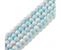 KORALIKI SZKLANE MARMURKI 8mm 50szt DO BRANSOLETEK RÓŻAŃCA BŁĘKITNOPOMARAŃ
