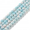 KORALIKI SZKLANE MARMURKI 8mm 50szt DO BRANSOLETEK RÓŻAŃCA BŁĘKITNOPOMARAŃ