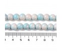 KORALIKI SZKLANE MARMURKI 8mm 50szt DO BRANSOLETEK RÓŻAŃCA BŁĘKITNOPOMARAŃ
