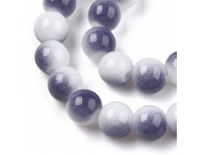 Koraliki Szklane Powlekane Kulki Dwubarwne Szare 8mm 20szt