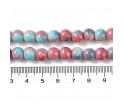 KORALIKI SZKLANE MARMURKI 8mm 50szt DO BRANSOLETEK RÓŻAŃCA BŁĘKITNO-ŁOSOSIO