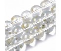 KORALIKI SZKLANE ZE ZŁOTYMI PŁATKAMI 8mm 50szt DO BRANSOLETEK RÓŻAŃCA BIAŁE