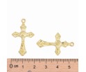 ZAWIESZKA MEDALIK WISIOREK KRZYŻ KRZYŻYK DO RÓŻAŃCA 33mm METAL ZŁOTY 2szt