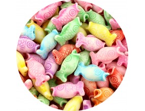 KORALIKI AKRYLOWE RYBY RYBKI RYBA DO BIŻUTERII PASTELOWE 16mm MIX 50szt