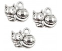 Zawieszka metalowa Charms KOTKI KOTY 12x15mm 3szt
