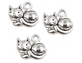 Zawieszka metalowa Charms KOTKI KOTY 12x15mm 3szt