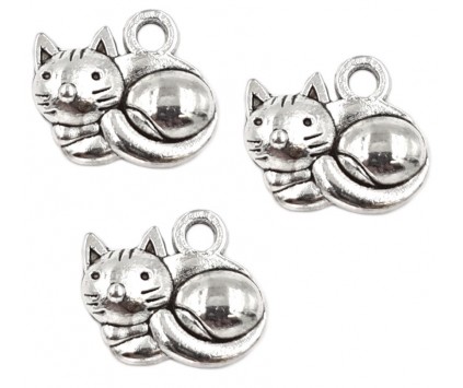 Zawieszka metalowa Charms KOTKI KOTY 12x15mm 3szt