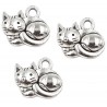 Zawieszka metalowa Charms KOTKI KOTY 12x15mm 3szt