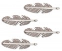 Zawieszka metalowa PIÓRO 30x9mm CHARMS 4szt