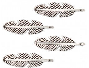 Zawieszka metalowa PIÓRO 30x9mm CHARMS 4szt