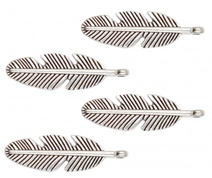 Zawieszka metalowa PIÓRO 30x9mm CHARMS 4szt