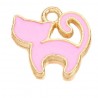 Zawieszka emaliowana KOTEK KOT charms 12x13x1mm RÓŻOWY