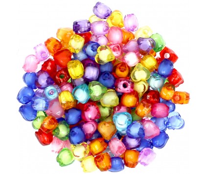 Koraliki Serca Koralik w Koraliku 8mm mix 100szt
